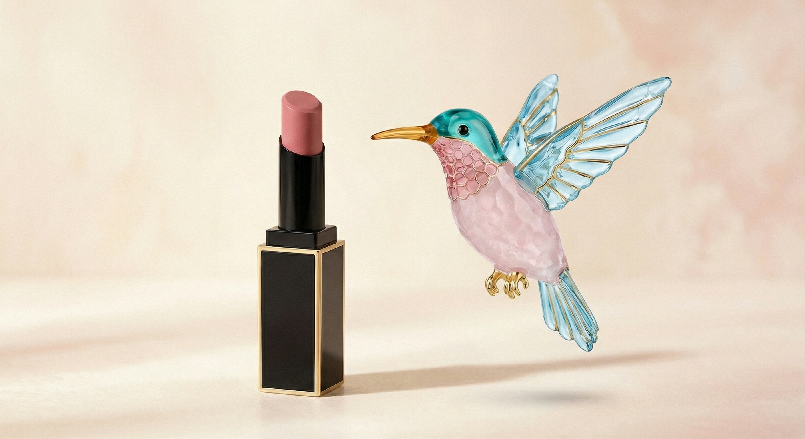 Kindredley Lip Bloom with Crystal Hummingbird